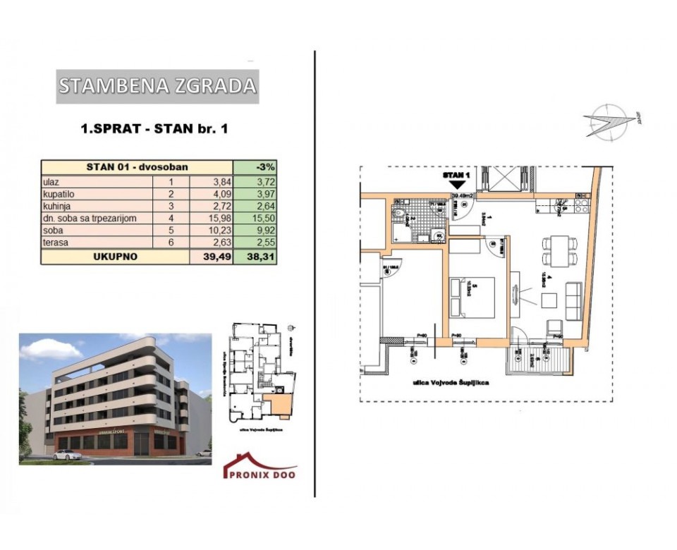 New construction Novi Sad Center (Stari grad) - Residential building at 25 Vojvode Supljikca Street