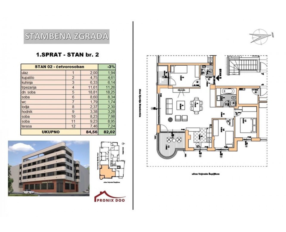 New construction Novi Sad Center (Stari grad) - Residential building at 25 Vojvode Supljikca Street
