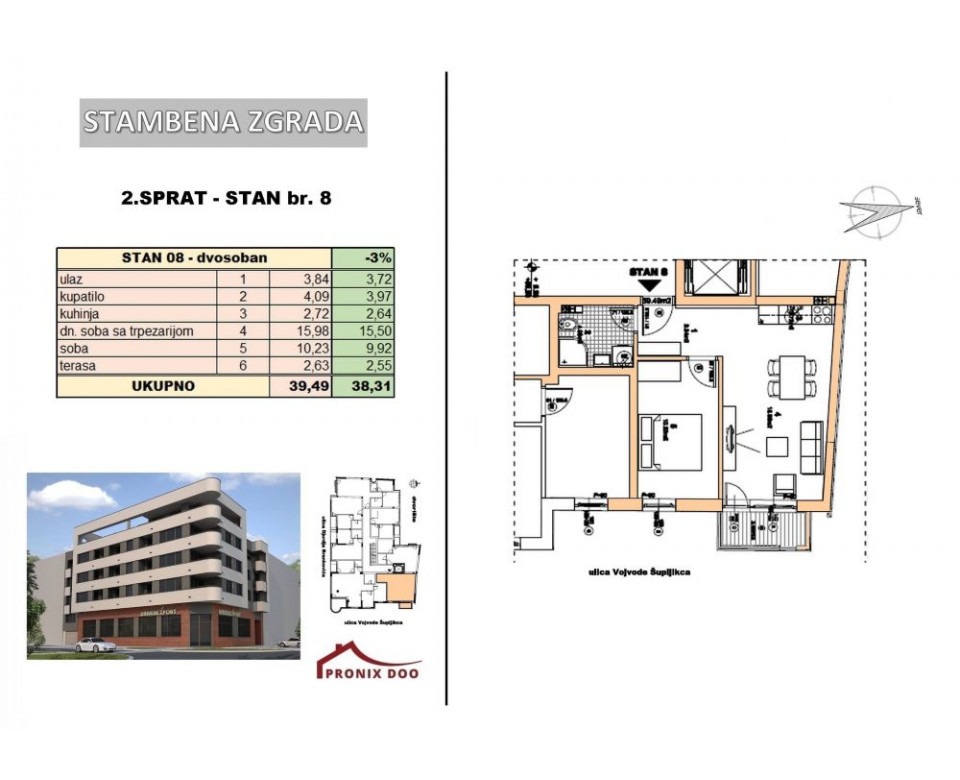 New construction Novi Sad Center (Stari grad) - Residential building at 25 Vojvode Supljikca Street