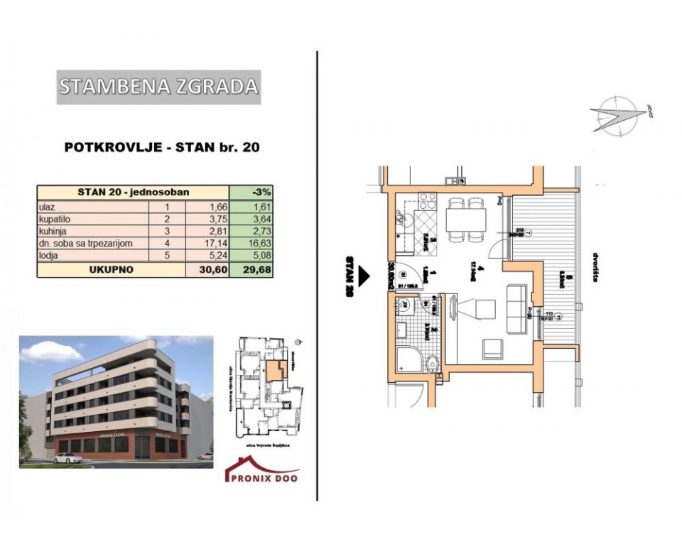 New construction Novi Sad Center (Stari grad) - Residential building at 25 Vojvode Supljikca Street