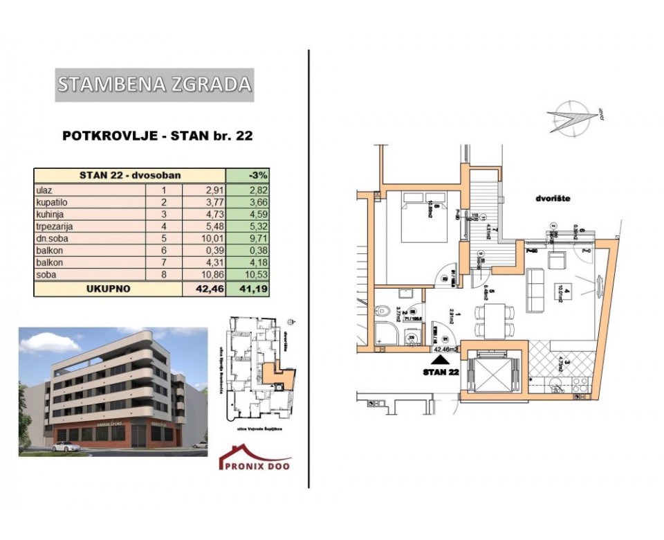 New construction Novi Sad Center (Stari grad) - Residential building at 25 Vojvode Supljikca Street
