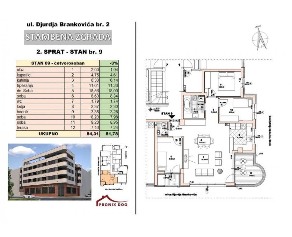 New construction Novi Sad Center (Stari grad) - Residential building at 25 Vojvode Supljikca Street